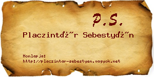 Placzintár Sebestyén névjegykártya